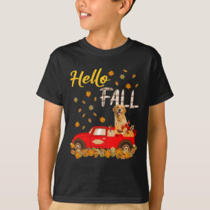 Camiseta Caer Capa Dorada Recuperador hoja otoño Camión Roj