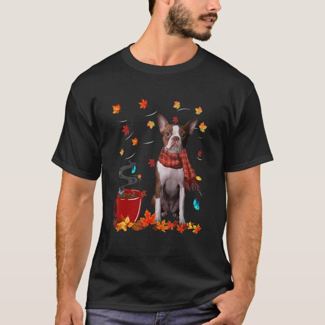 Camiseta Caer Chocolate caliente Red Boston Terrier (Anverso)