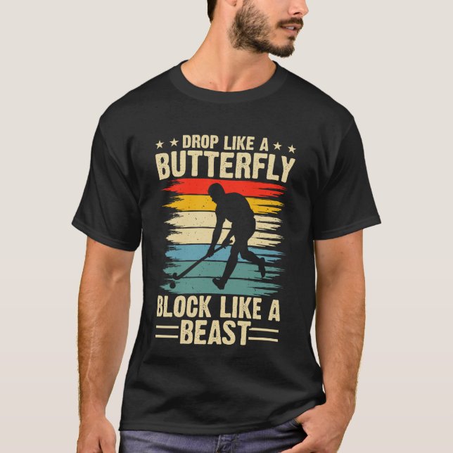 Camiseta Caer como una mariposa Bloquear como una bestia Ho (Anverso)