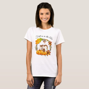 Camiseta Caer en la tipografía del aire con ardilla