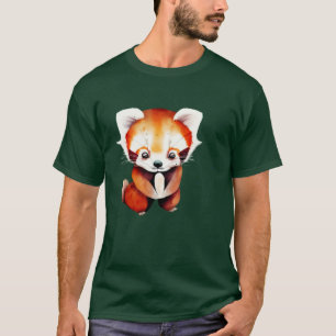 Camiseta Caer enamorada del Panda Rojo Kawai