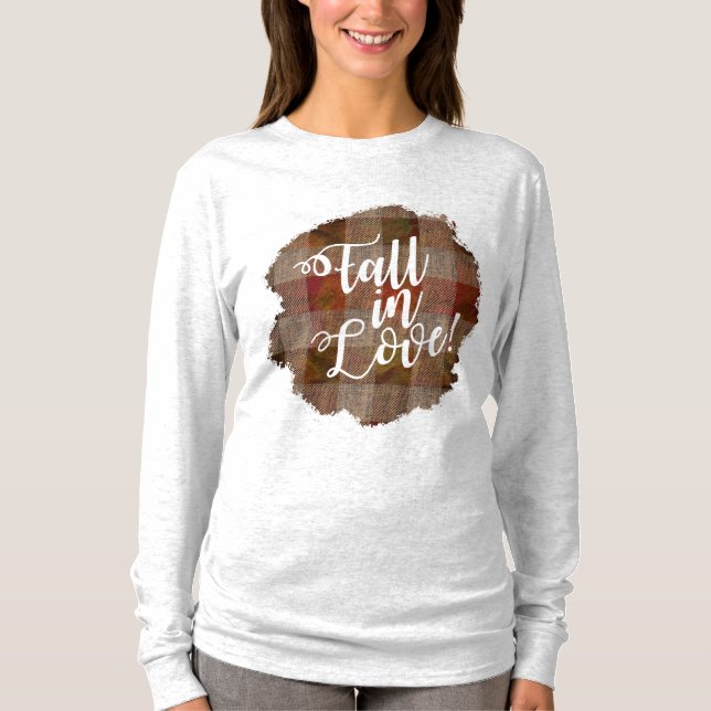 Camiseta Caer enamorada | Otoño Plaid (Anverso)