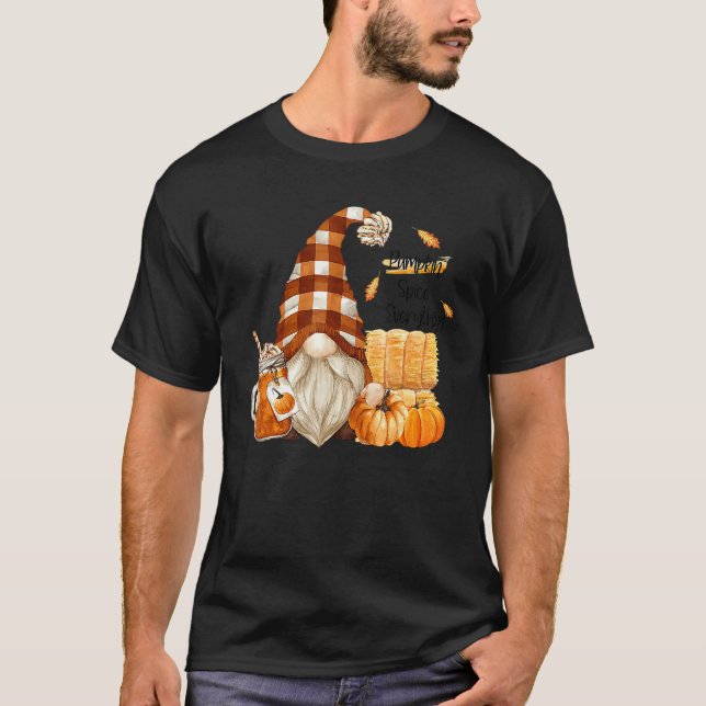 Camiseta Caer Gnome Calabaza Spin Everything Cute Gnome Hal (Anverso)