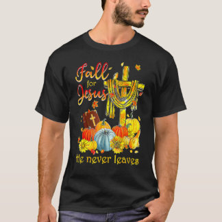 Camiseta Caer Por Jesús Nunca Deja Caer Cristo Otoño