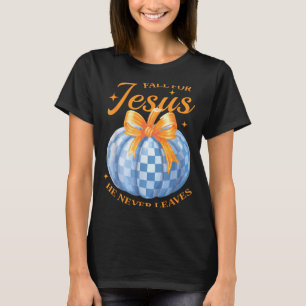 Camiseta Caerse Por Jesús Él Nunca Deja Calabaza Lindo Hall