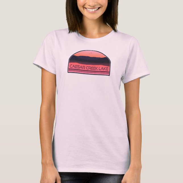 Camiseta Caesar Creek Lake Ohio Red Sunrise (Anverso)