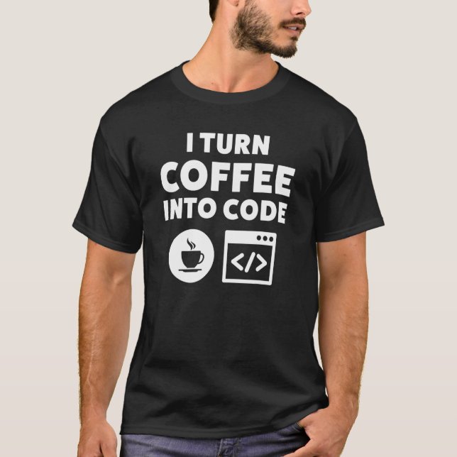 Camiseta Café A Código De Desarrollador Web (Anverso)