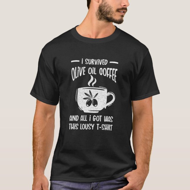 Camiseta Café Aceite de Oliva Café Cafeína Café Adicto (Anverso)