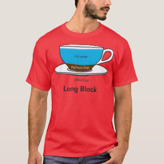 Camiseta Café Addict Long Black sin fondo