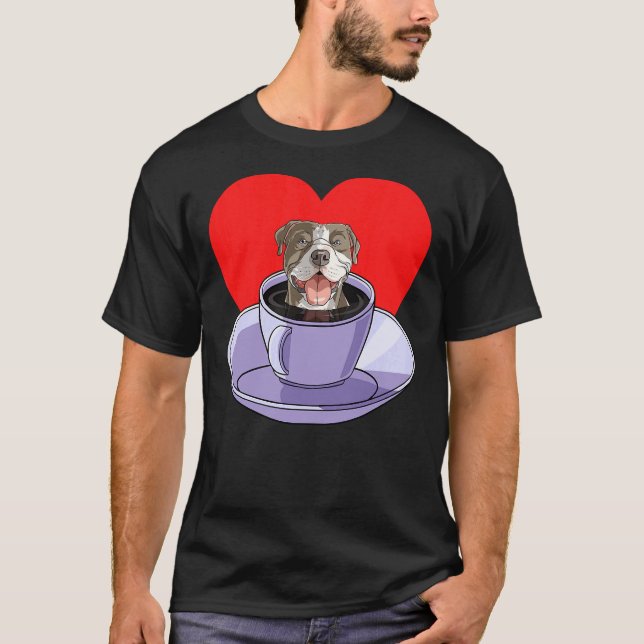 Camiseta Café americano de Pit Bull Terrier (Anverso)