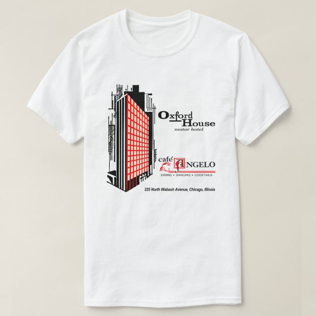Camiseta Cafe Angelo, Oxford House, Chicago, IL (Diseño del anverso)