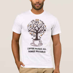 Camiseta Café, árbol de la vida, cafeína
