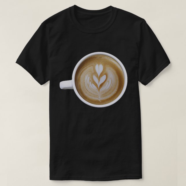 Camiseta Café Art Love Latte Cappucccino Heart Barista Gif (Diseño del anverso)