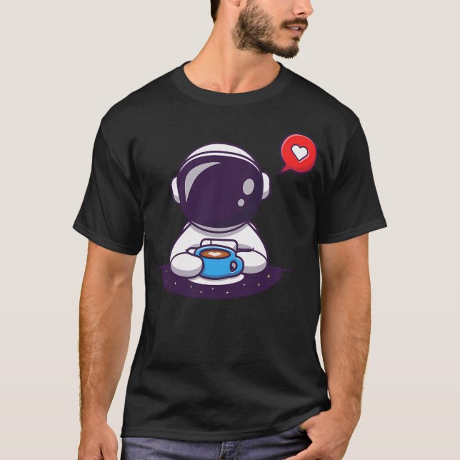 Camiseta Café Astronauta lindo para beber (Anverso)