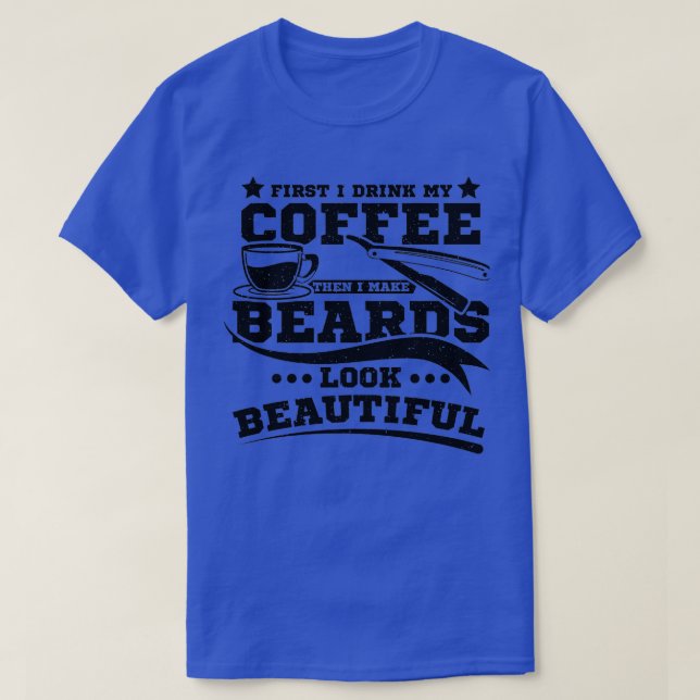 Camiseta Café Barber Beard (Diseño del anverso)