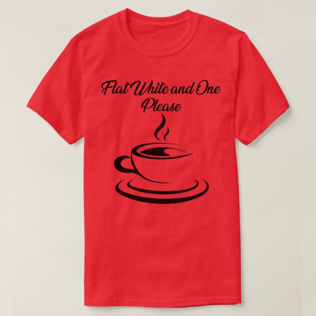 Camiseta Café blanco plano y uno por favor optimizado para  (Diseño del anverso)