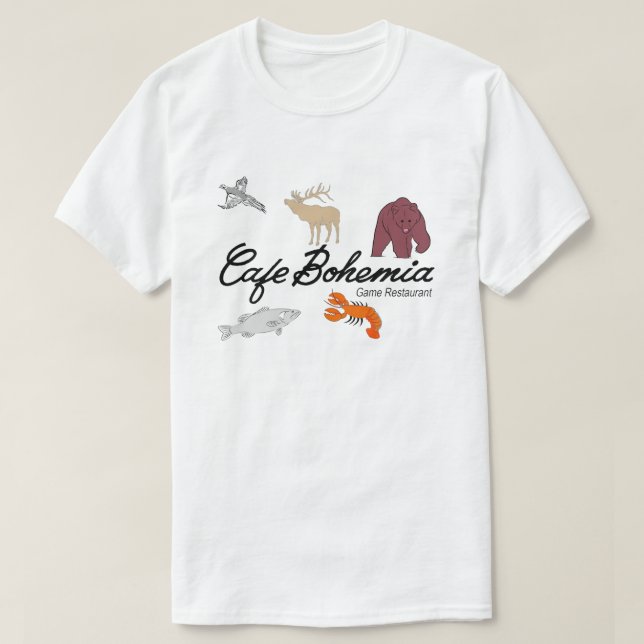 Camiseta Cafe Bohemia Game Restaurant, Chicago (Diseño del anverso)