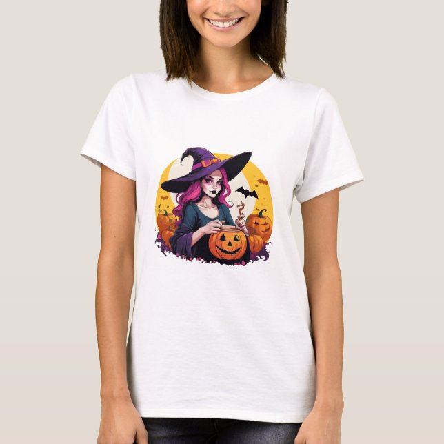 Camiseta Café Bruja de Halloween (Anverso)