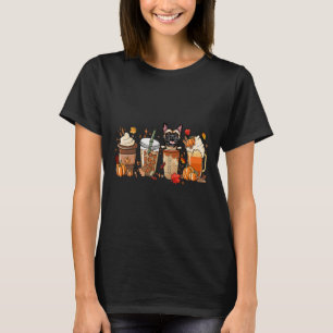 Camiseta Café Bulldog Francés Traje Halloween Para Otoño Se