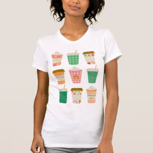 Camiseta Café Caído Latte de especias de calabaza de otoñ
