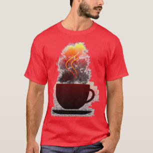 Camiseta café caliente en una taza de café caliente 3