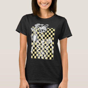 Camiseta Café caliente Skeleton Bebiendo café Leopardo Homb