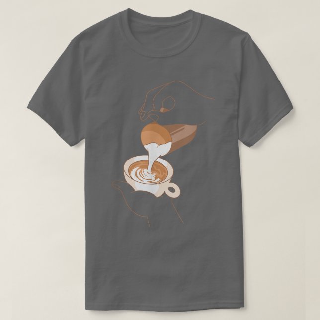 Camiseta Café Cappuccino Leche espuma Café Lover Espre (Diseño del anverso)