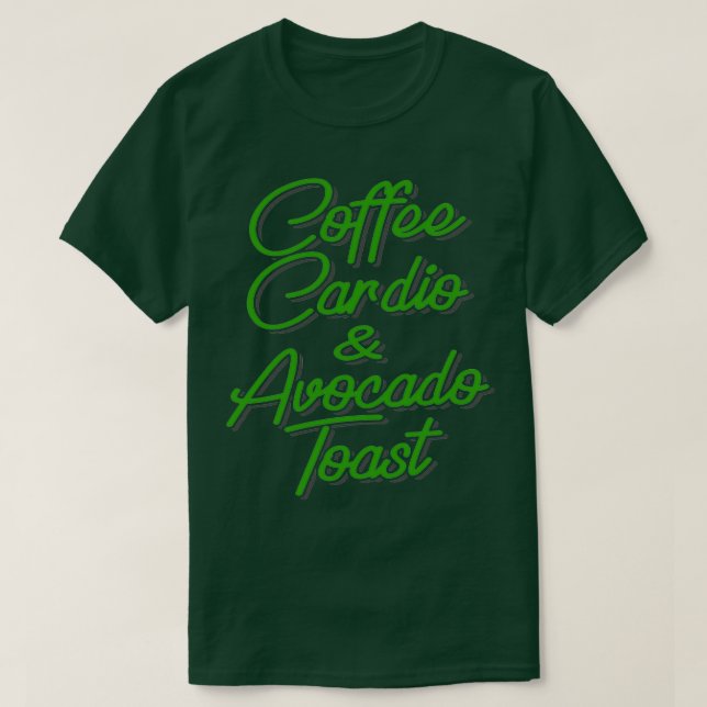 Camiseta Café Cardio amp Aguacate Tostada (Diseño del anverso)