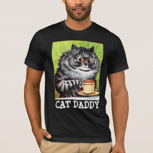 CAMISETA CAFÉ CAT ART MENS CAT DADDY T-SHIRS
