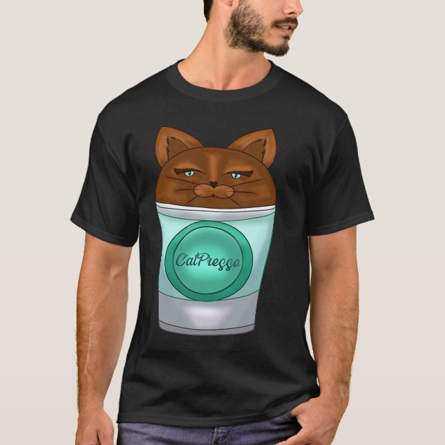 Camiseta Café, CatPresso, Cat Espresso, Pun Merch (Anverso)
