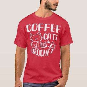 Camiseta Café Cats amp Crochet Black Animal Caffeine Espr