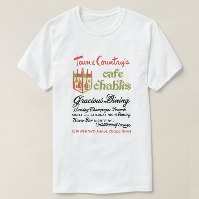 Camiseta Cafe Chablis, Chicago, IL (Diseño del anverso)