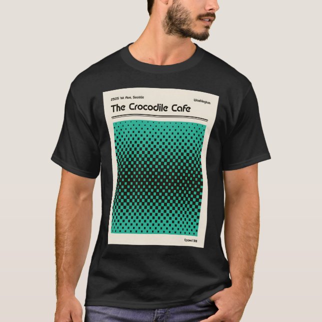 Camiseta Café Cocodrilo Arte Retro (Anverso)