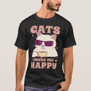 Camiseta Café Coffee de la cita del gato blanco Gracioso Ca