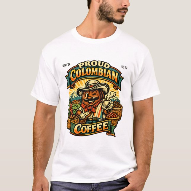 Camiseta Café colombiano orgulloso (Anverso)