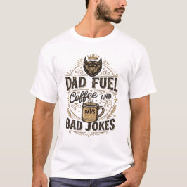 Camiseta Café Combustible Para Papá Y Chistes Malos Camiset