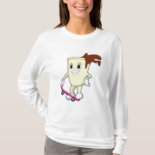 Camiseta Café como patinador con patineta