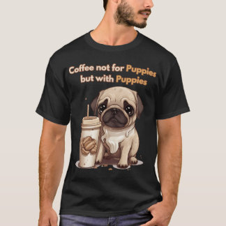 Camiseta Café con cachorros lindos