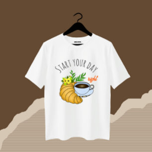 Camiseta Café con croissant