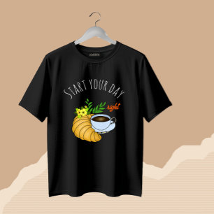 Camiseta Café con croissant