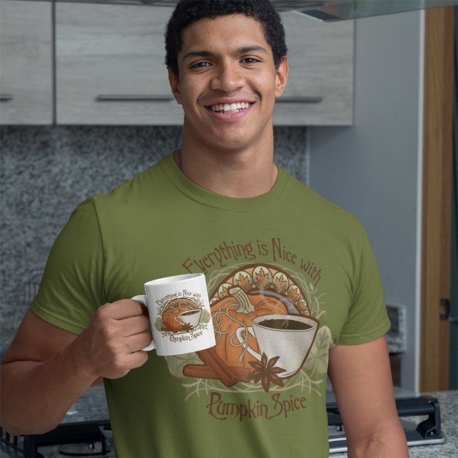 Camiseta Café con especias de calabaza (Pumpkin Spice Coffee T-shirt - Vintage Style Design)