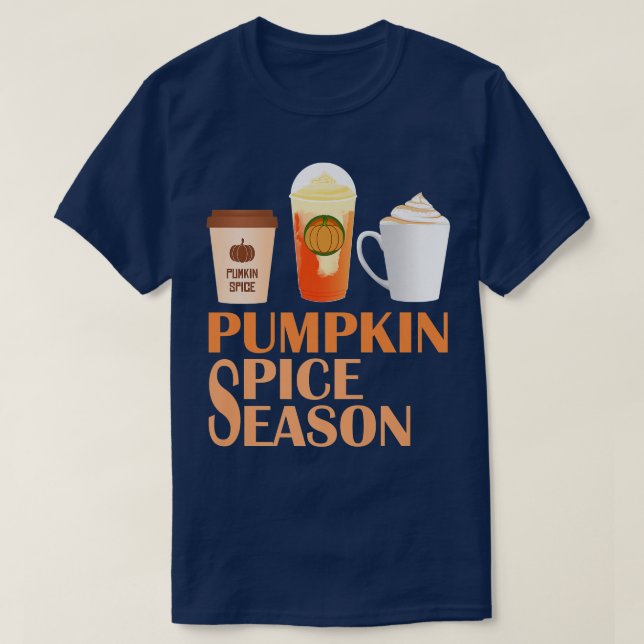 Camiseta Café con especias de calabaza en otoño último café (Diseño del anverso)