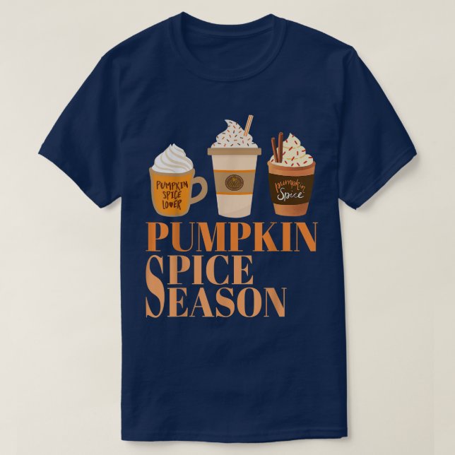 Camiseta Café con especias de calabaza en otoño último café (Diseño del anverso)
