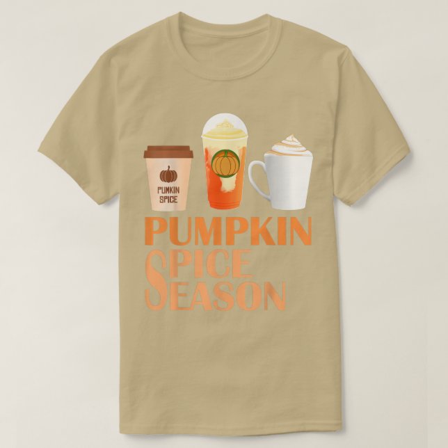 Camiseta Café con especias de calabaza en otoño último café (Diseño del anverso)