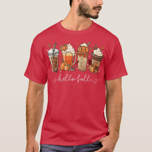 Camiseta Café con especias de calabaza Latte Hello Otoño Se