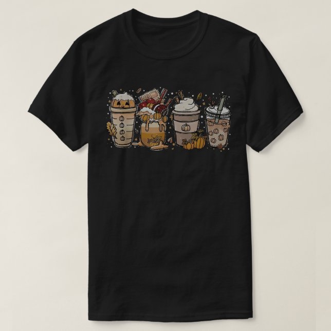 Camiseta Café con especias de calabaza Latte otoño otoño te (Diseño del anverso)