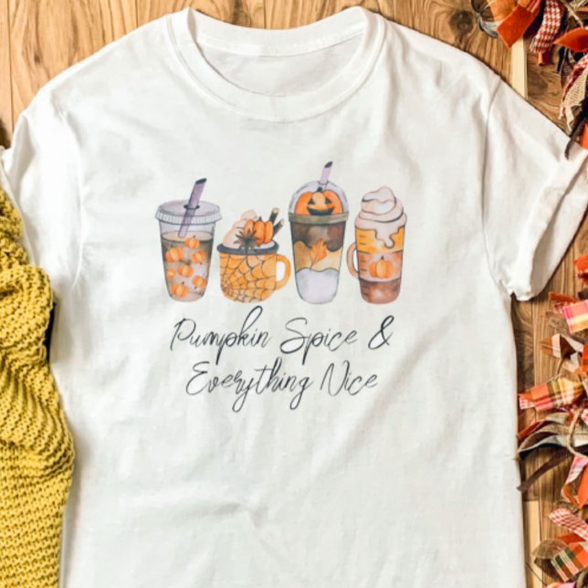 Camiseta Café con Especias de Calabaza Otoño (Pumpkin Spice and Everything Nice Halloween Shirt)