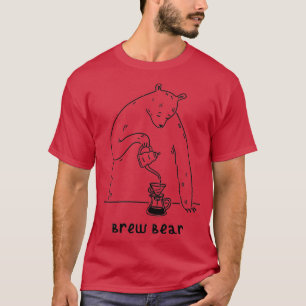 Camiseta Café con filtro de coser de oso minimalista