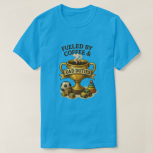 Camiseta Café con forma de trofeo al vapor con un niño pequ