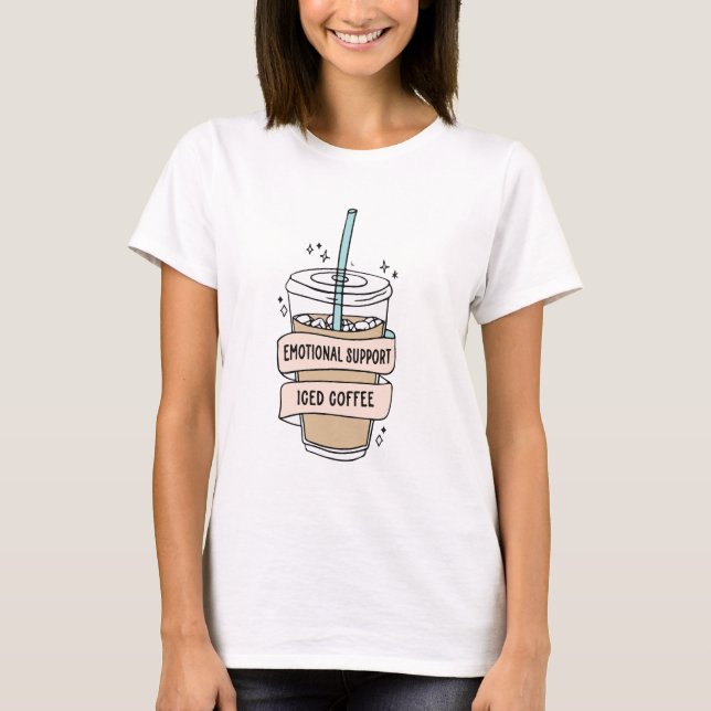 Camiseta Café con hielo de apoyo emocional (Anverso)